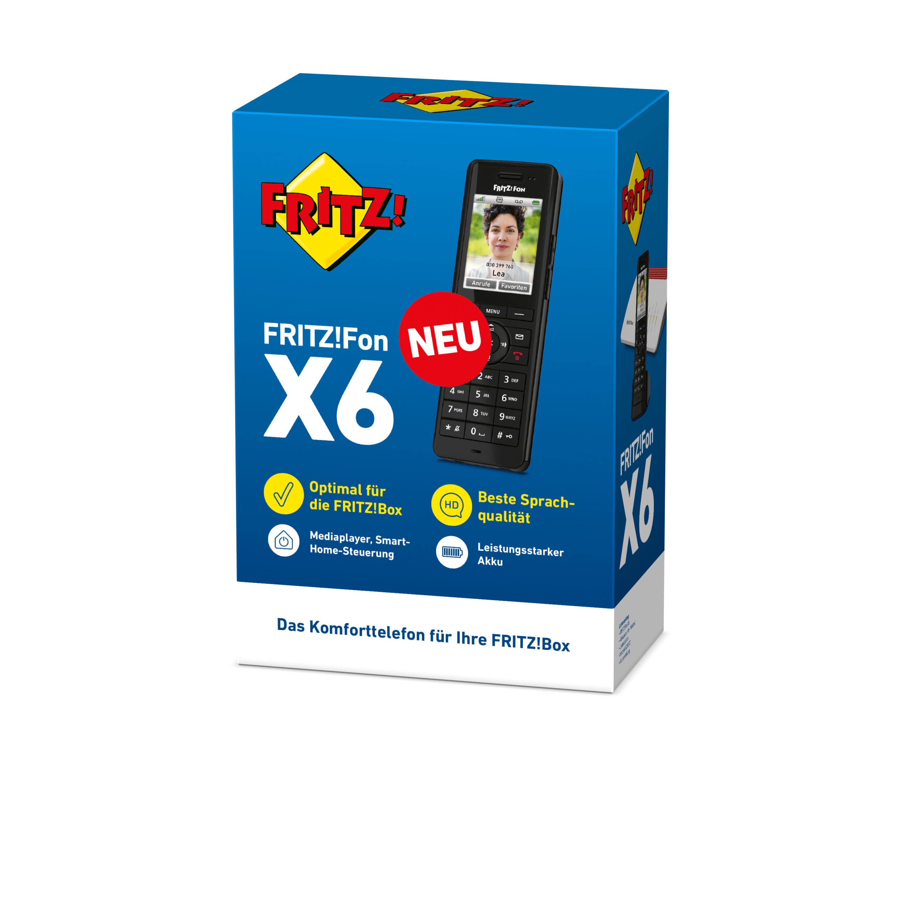 FRITZ FRITZFon X6 Schnurloses Telefon mit Anrufbeantworter schwarz