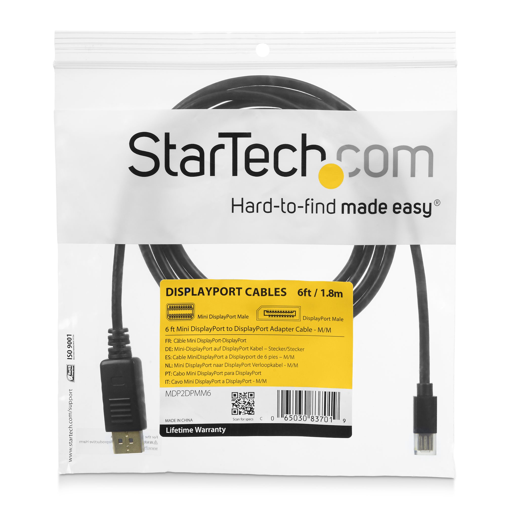 StarTech.com Mini DisplayPort zu DisplayPort Kabel 1,8 m 4K