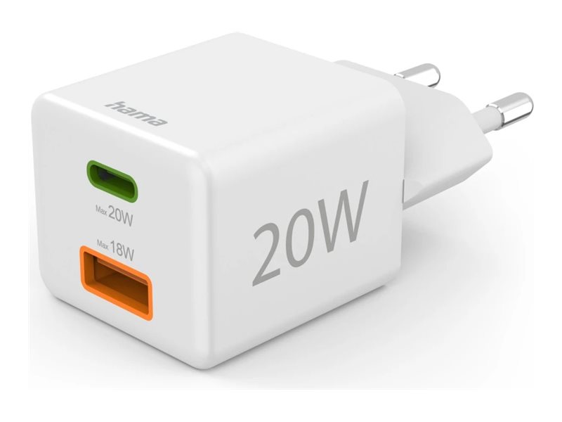 Hama Netzteil 20 Watt USB Typ A und USB-C