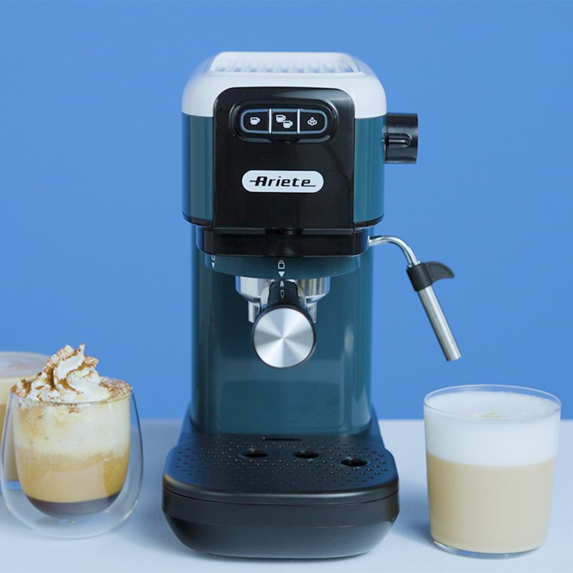 Ariete Siebträgermaschine weiß Espresso-Automat 15 Bar