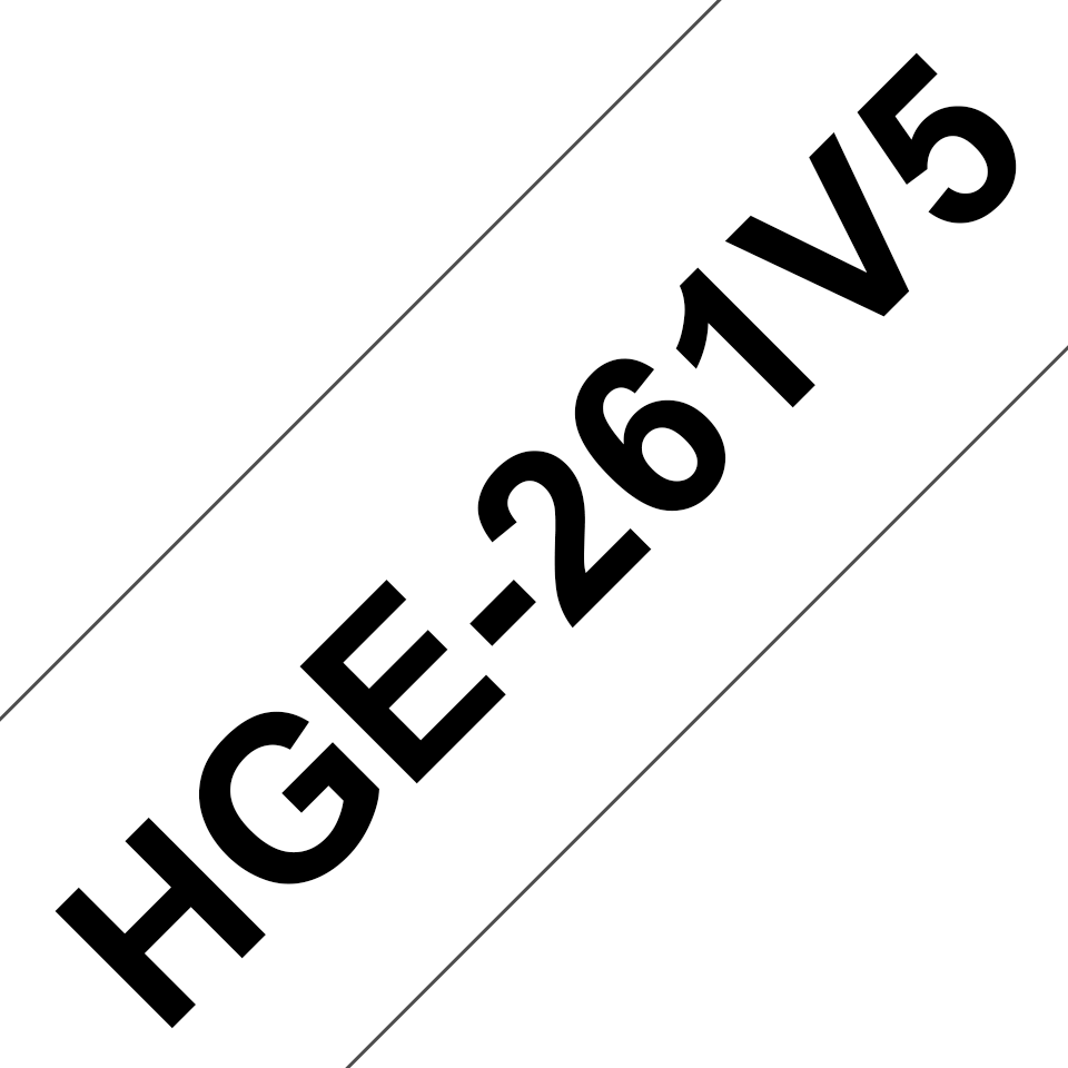 Brother HGE-261V5 Schriftband schwarz auf weiß