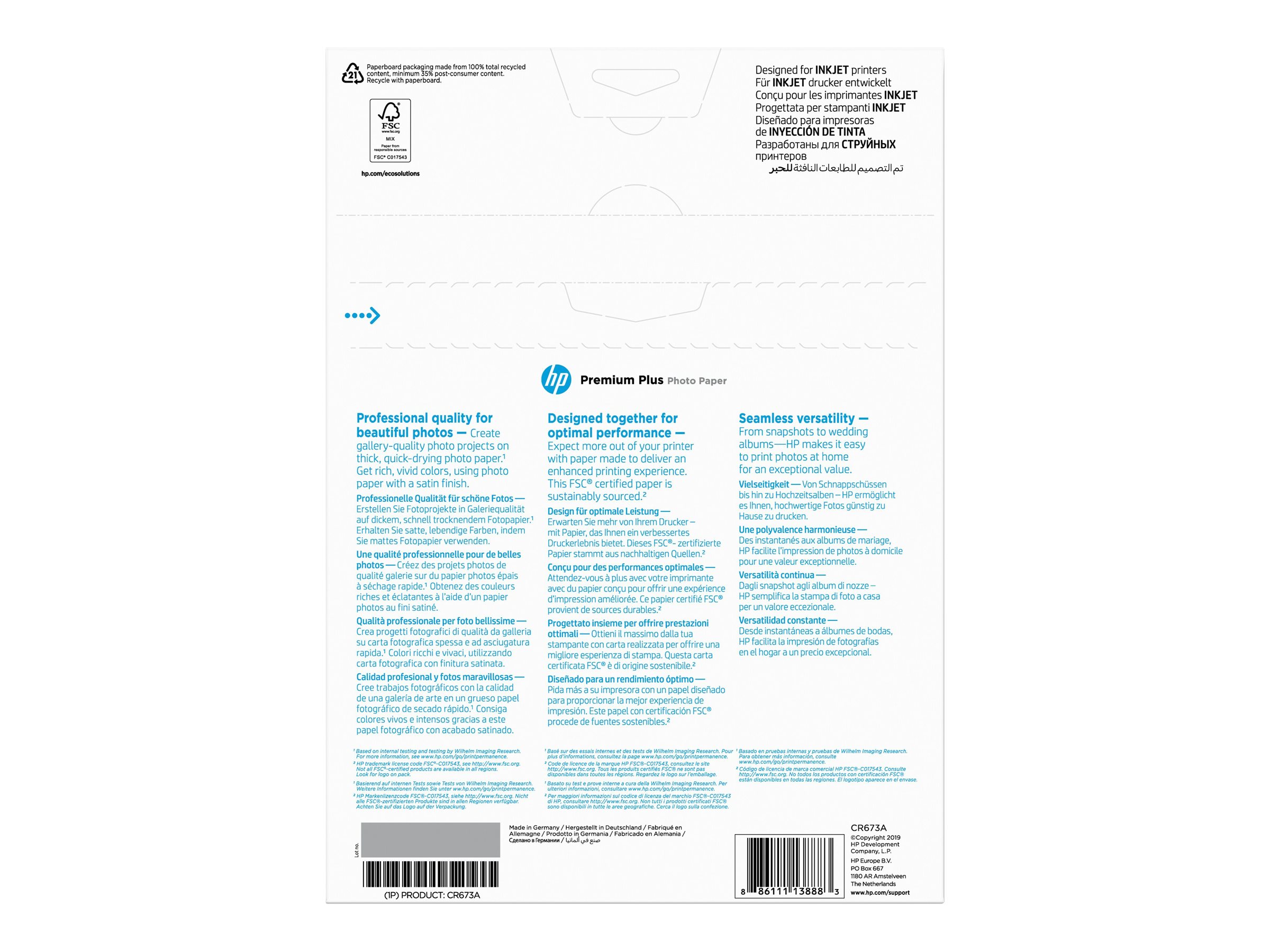 HP Premium Plus Fotopapier A4 Halbglänzend