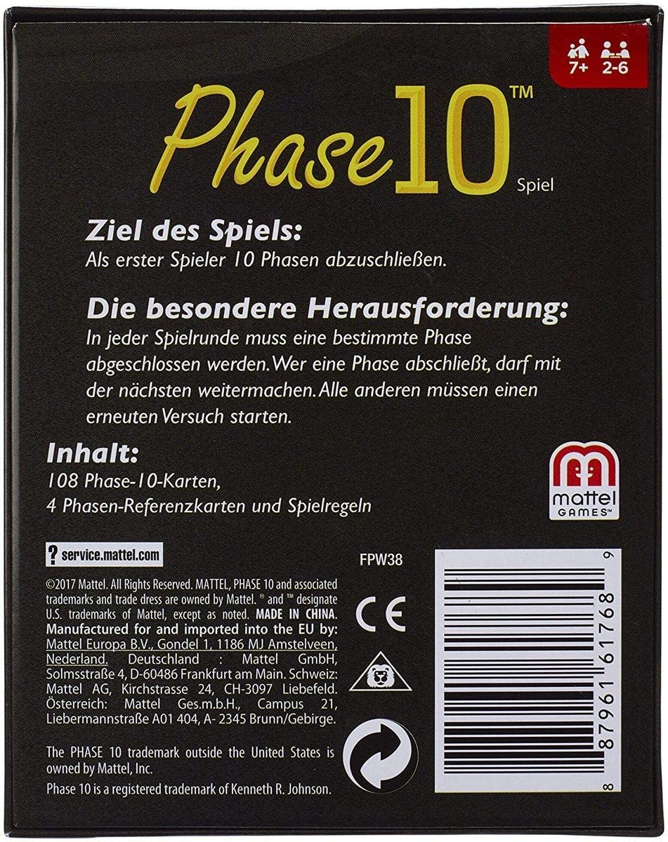 Mattel Games Phase 10 Kartenspiel