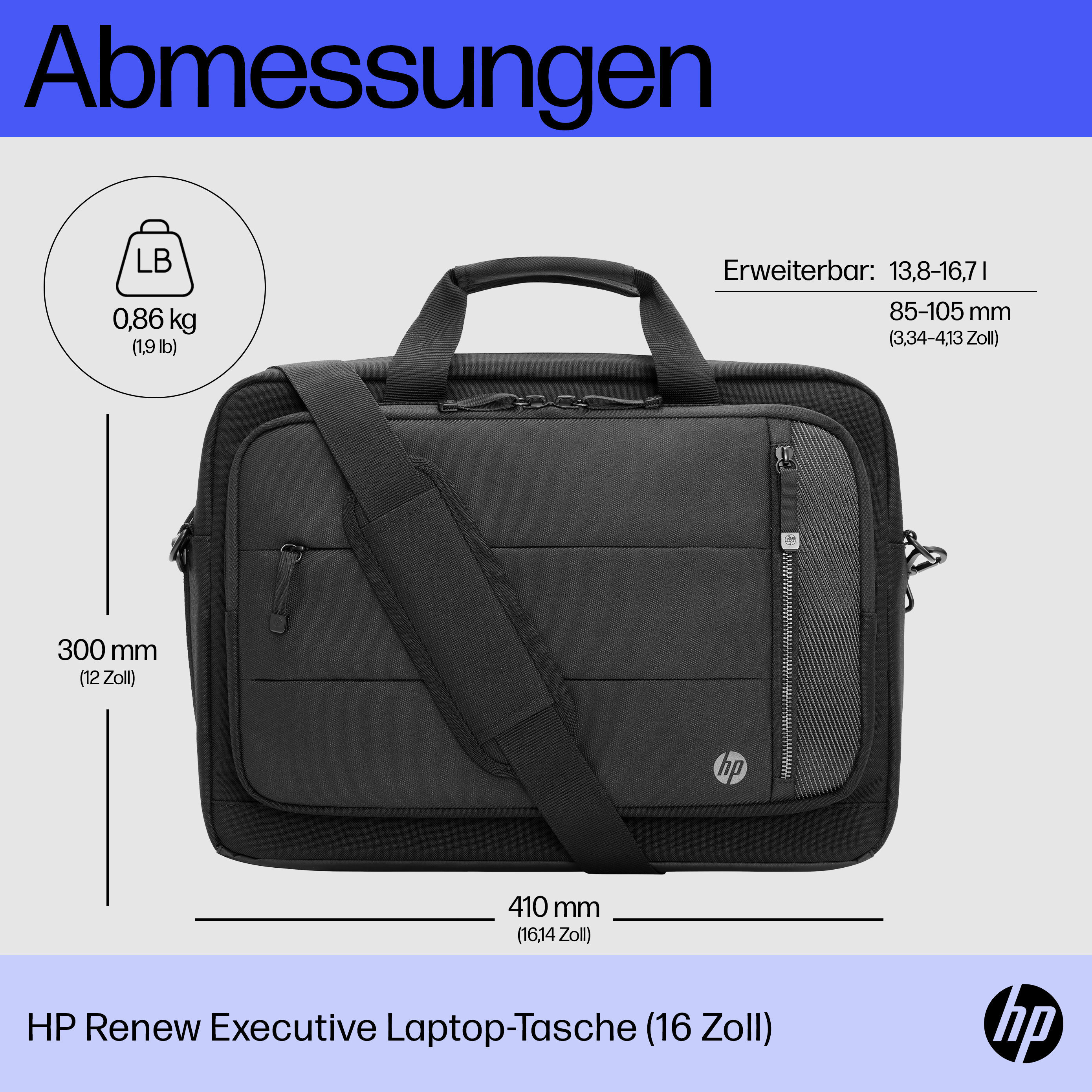 HP Renew Executive Schultertasche 16.1 Zoll Schwarz
