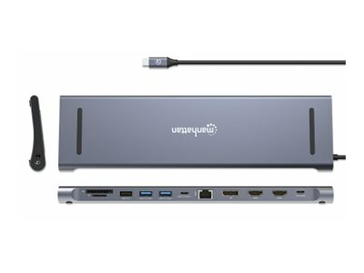 Manhattan 12-in-1 Dockingstation 4K USB-C 3.2 Gen 1