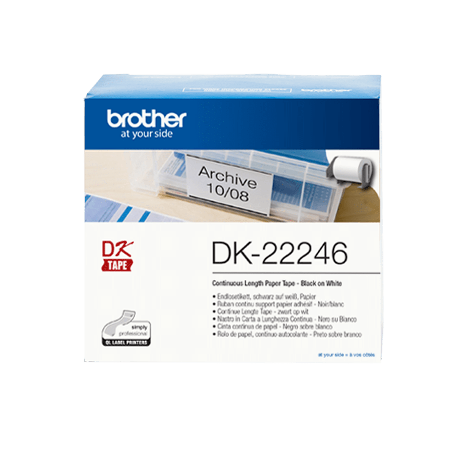 Brother DK-22246 Endlosetiketten Schwarz auf Weiß