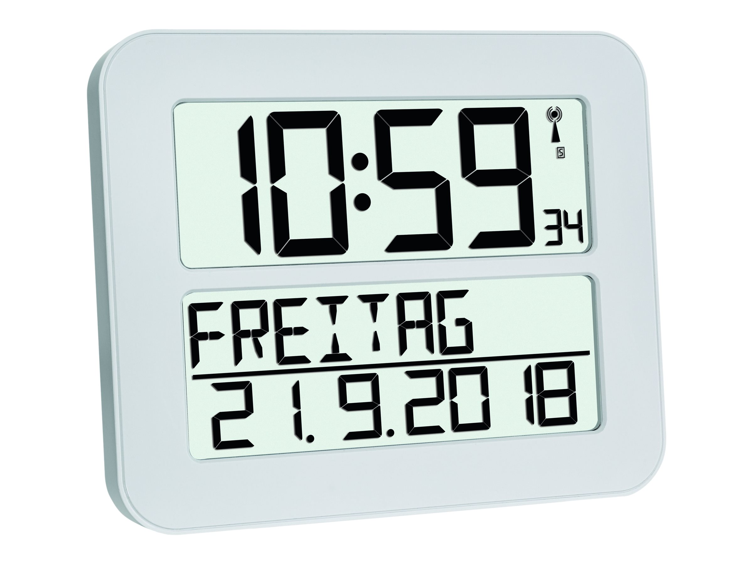 TFA Time Line Max Uhr weiß Kunststoff