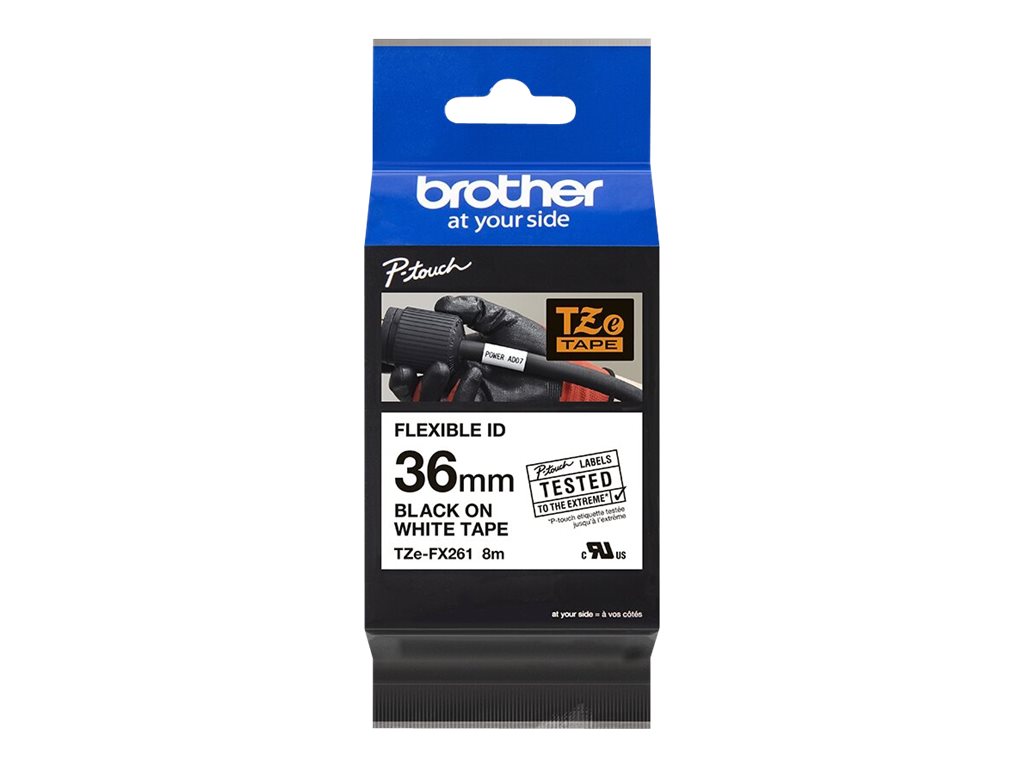 Brother TZe-FX261 Schriftband schwarz auf weiß