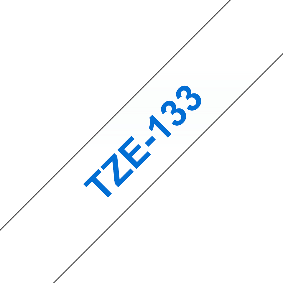 Brother TZe-133 Schriftband 12mm blau/transparent