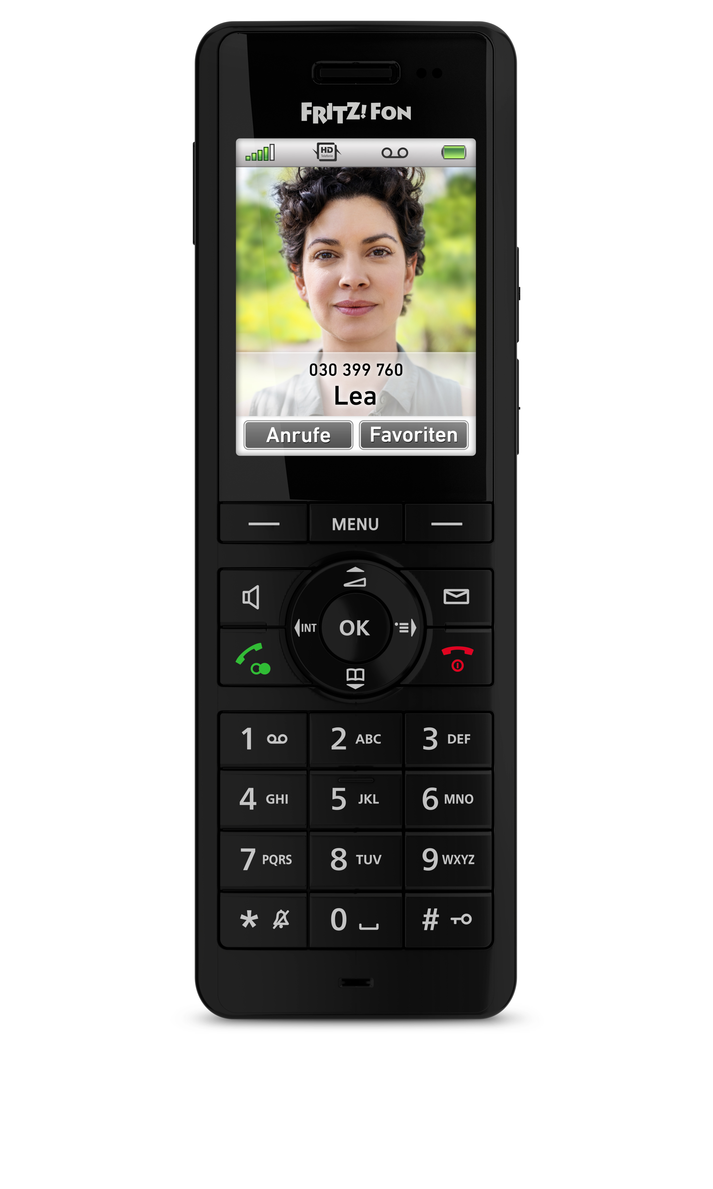 FRITZ FRITZFon X6 Schnurloses Telefon mit Anrufbeantworter schwarz