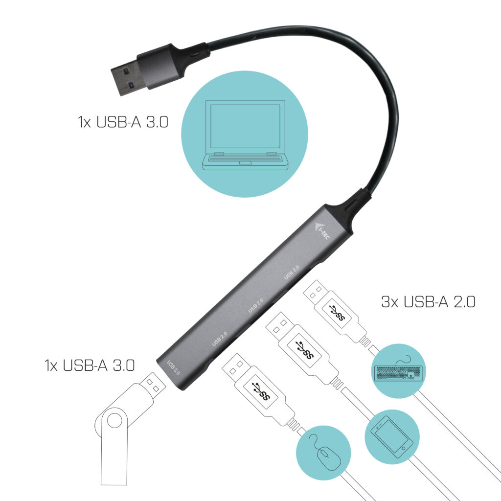 i-tec USB 3.0 Metal Hub 4-fach