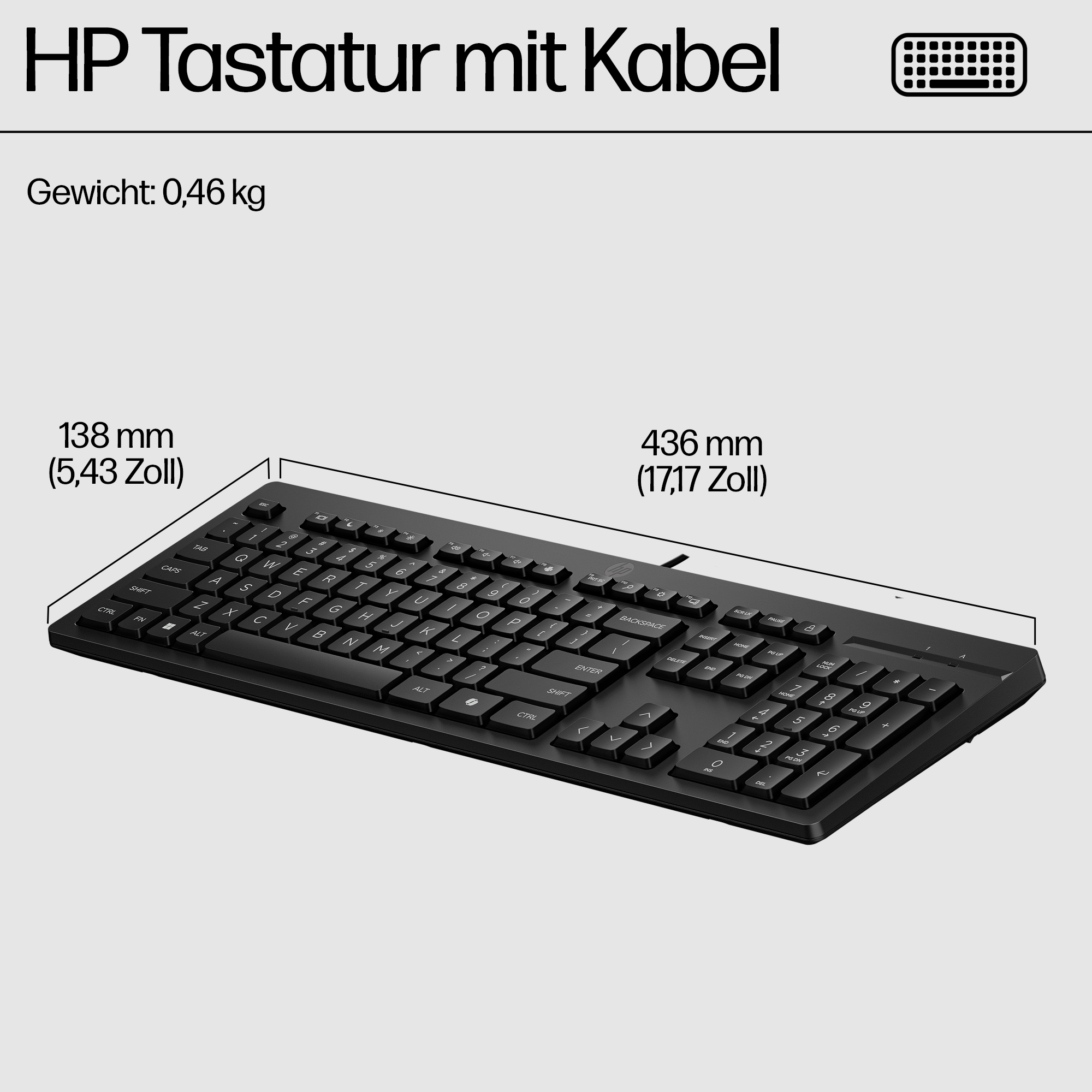 HP 125 G2 Tastatur Full Size USB