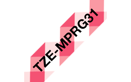 Brother TZe-MPRG31 Schwarz auf rotem Gingham