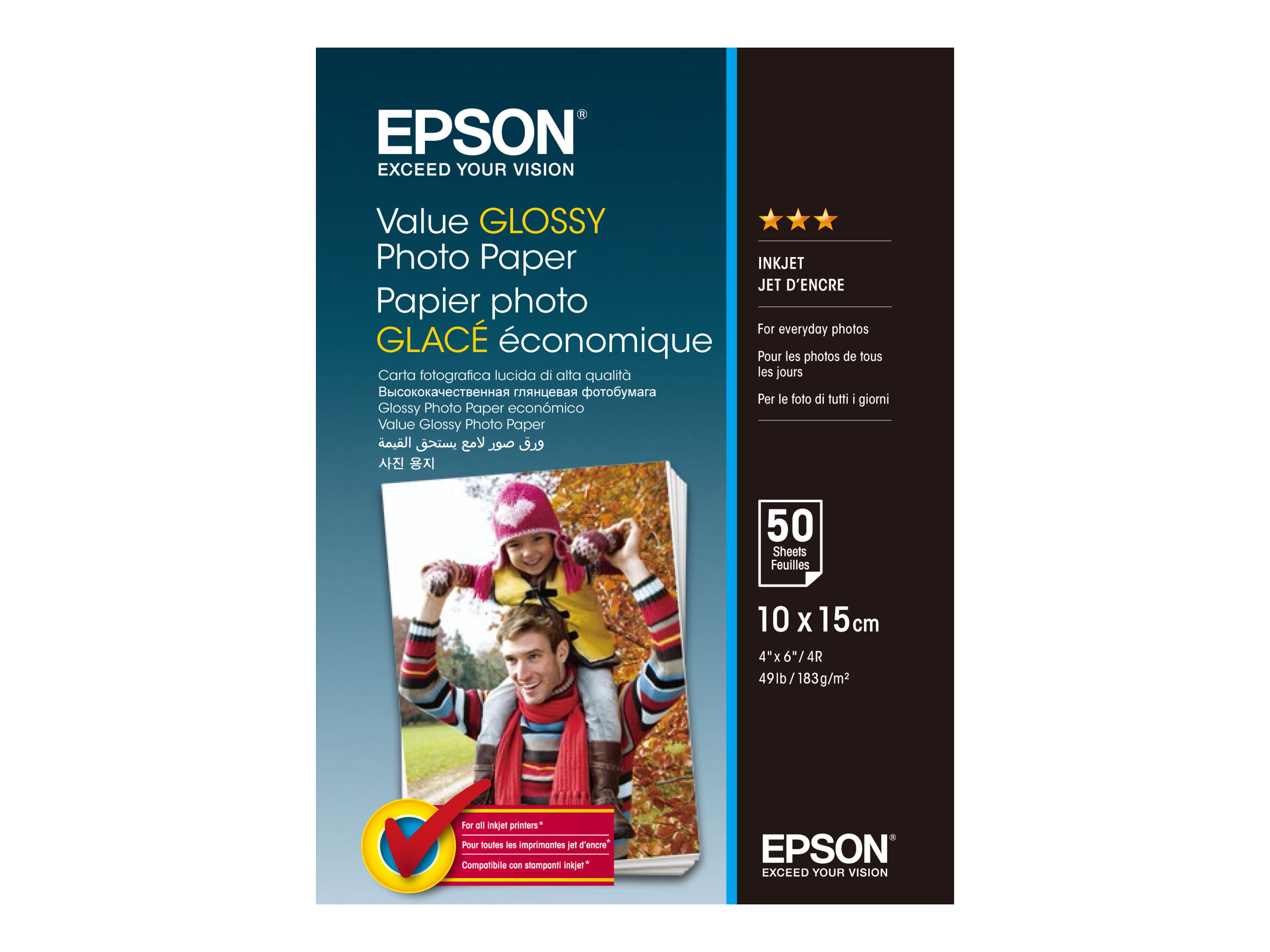 EPSON Fotopapier C13S400038 10,0 x 15,0 cm hochglaenzend 183 gqm 50 Blatt