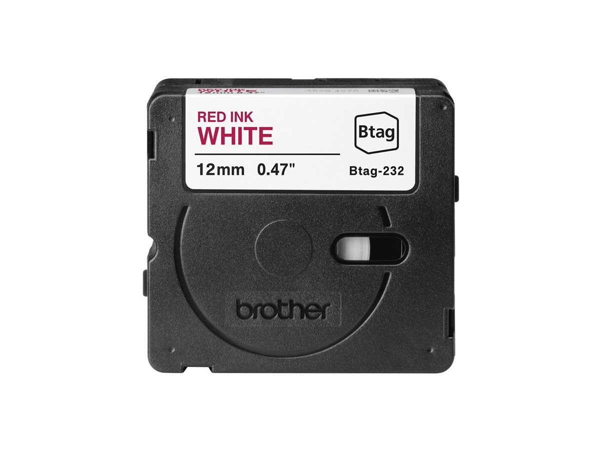 Brother BTAG-232 Rot auf Weiß Rolle (1,2 cm x 4 m)