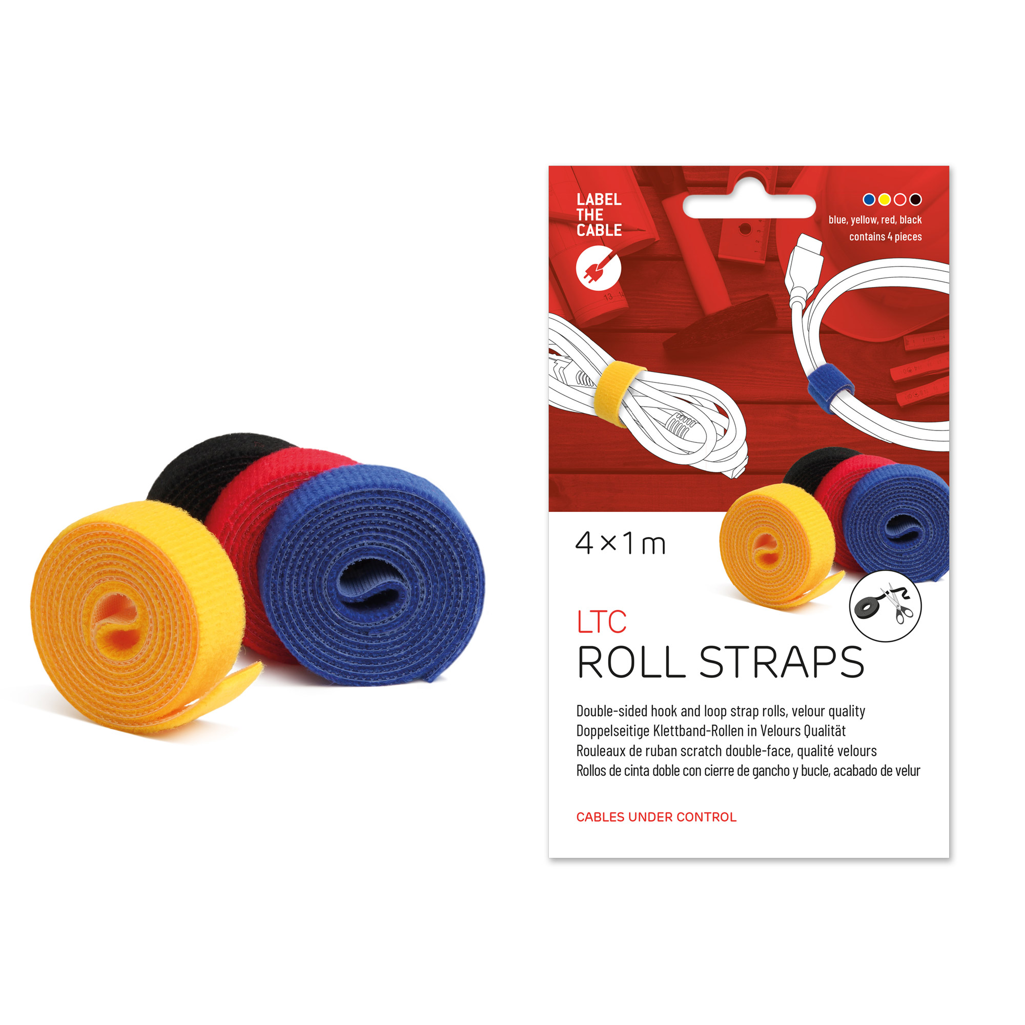 Label-the-cable LTC Roll Strap 4x1m Weiß
