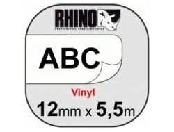 Dymo RHINO Vinyl 12 mm, Schwarz auf Weiß