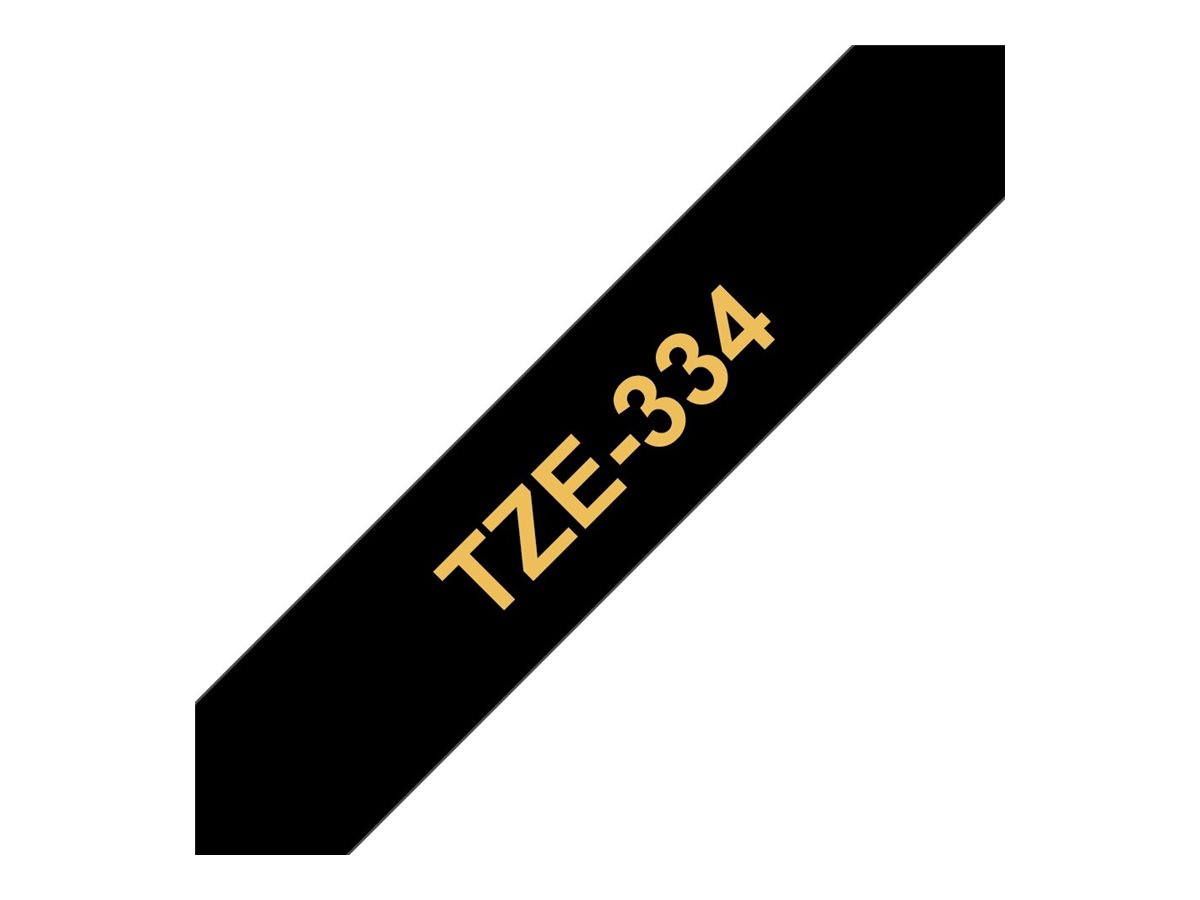 Brother TZe-334 Gold auf Schwarz 12mm