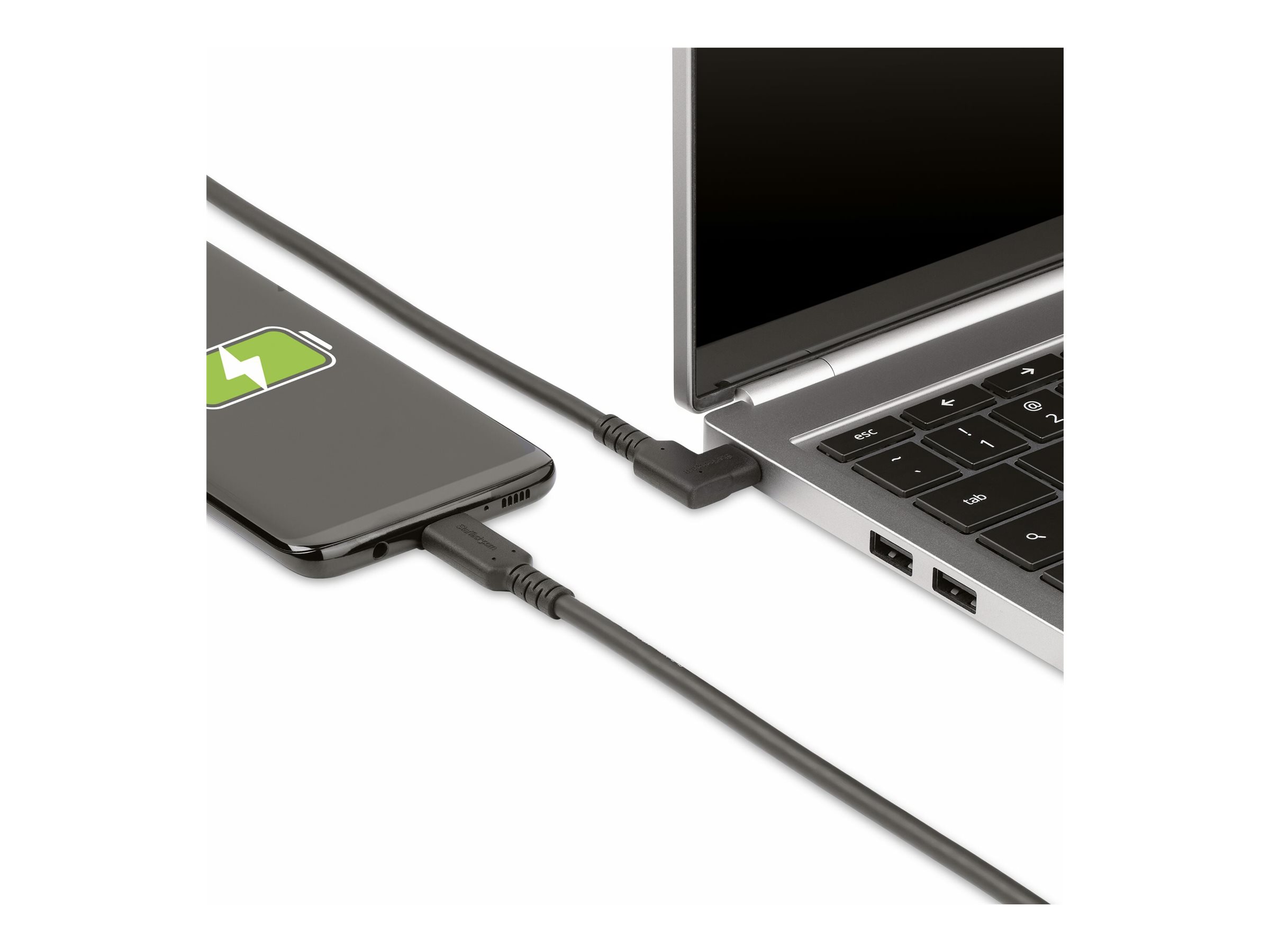 STARTECHCOM 1m USBC Kabel Gewinkelt 10Gbits USB C auf USB C DatenkabelMonitorDocking Station Kabel 4K 100W 90 Grad Winkelstecke