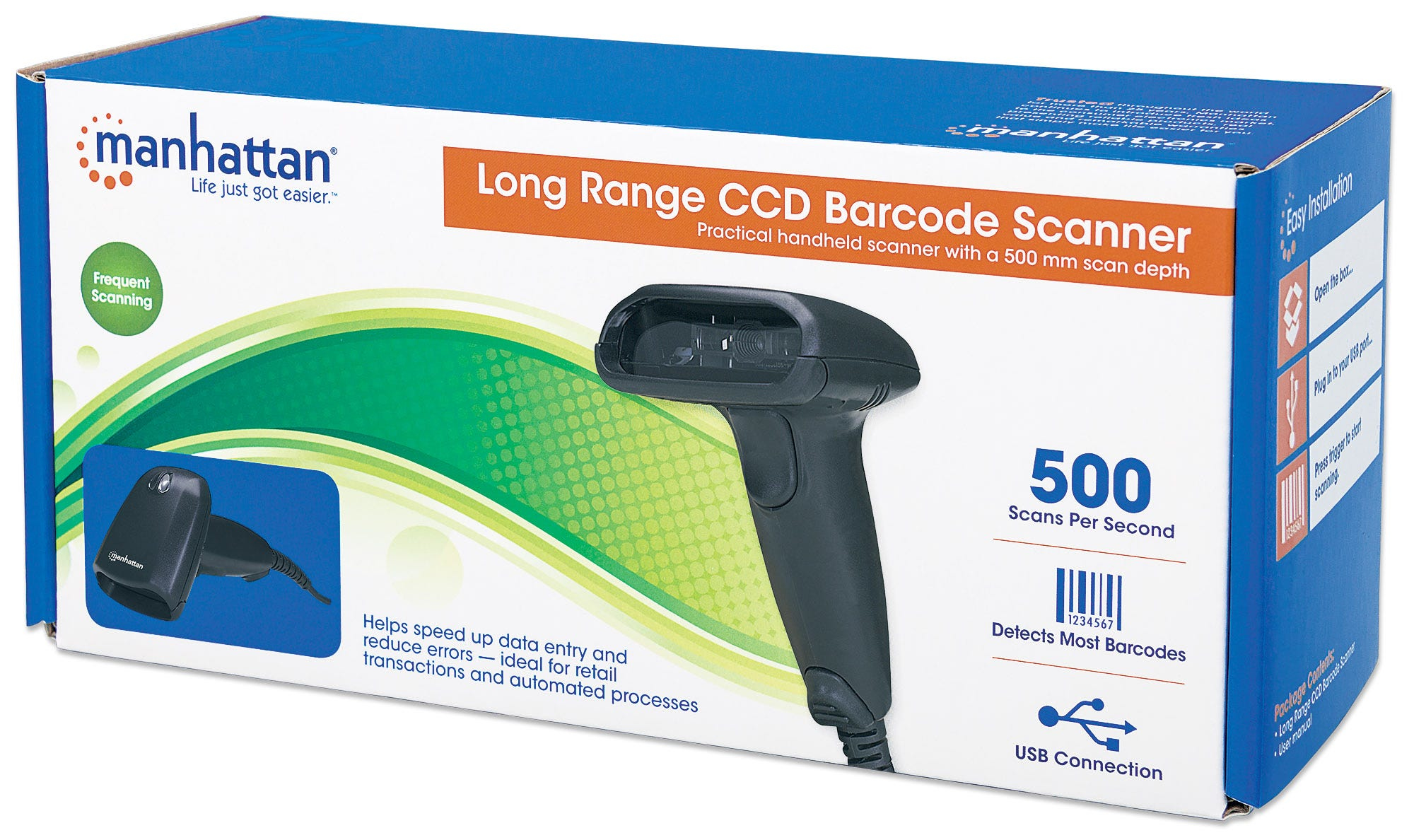 Manhattan Long Range CCD Barcode-Scanner USB