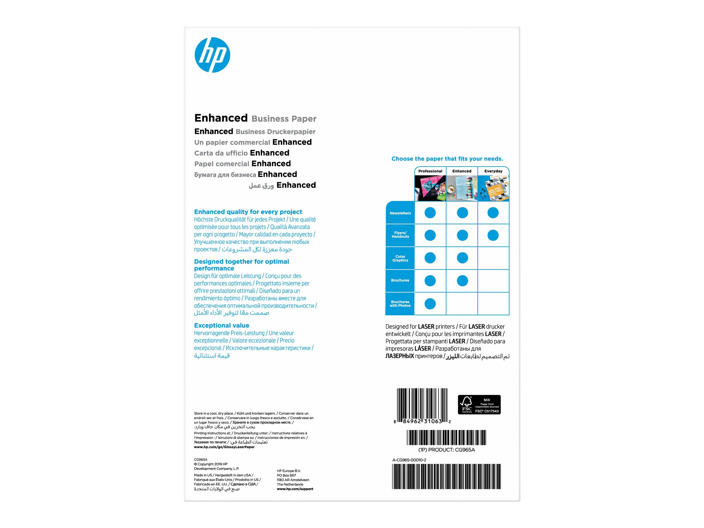 HP Fotopapier CG965A DIN A4 glänzend 150 gqm 150 Blatt