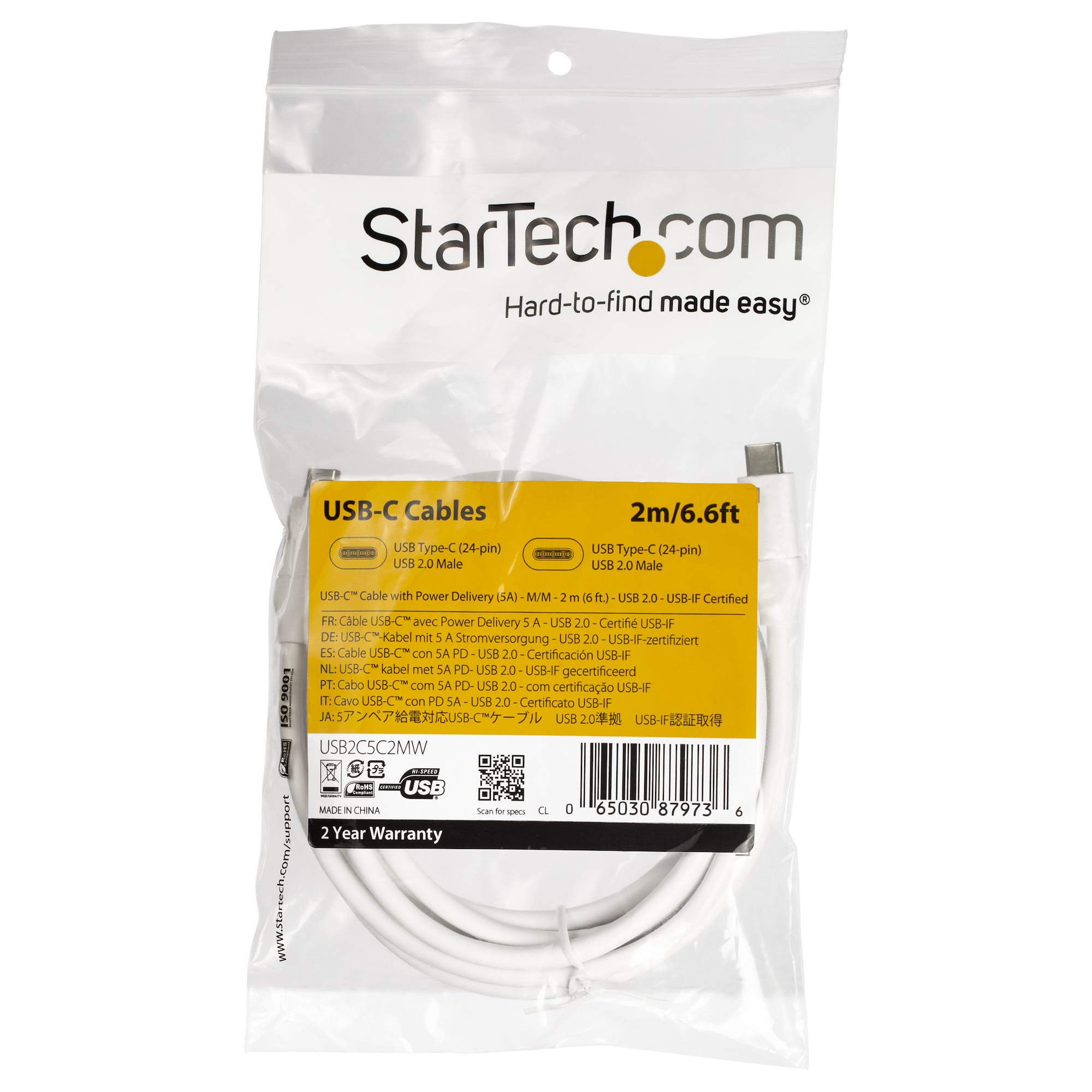StarTech.com USB-C auf USB-C Kabel 5A Power Delivery 2m