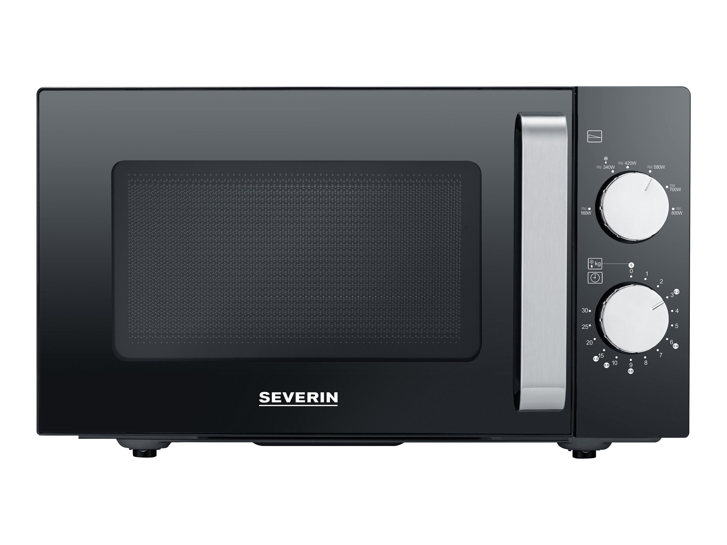 Severin MW 7761 Mikrowelle 20 Liter 800 W Schwarz/Edelstahl