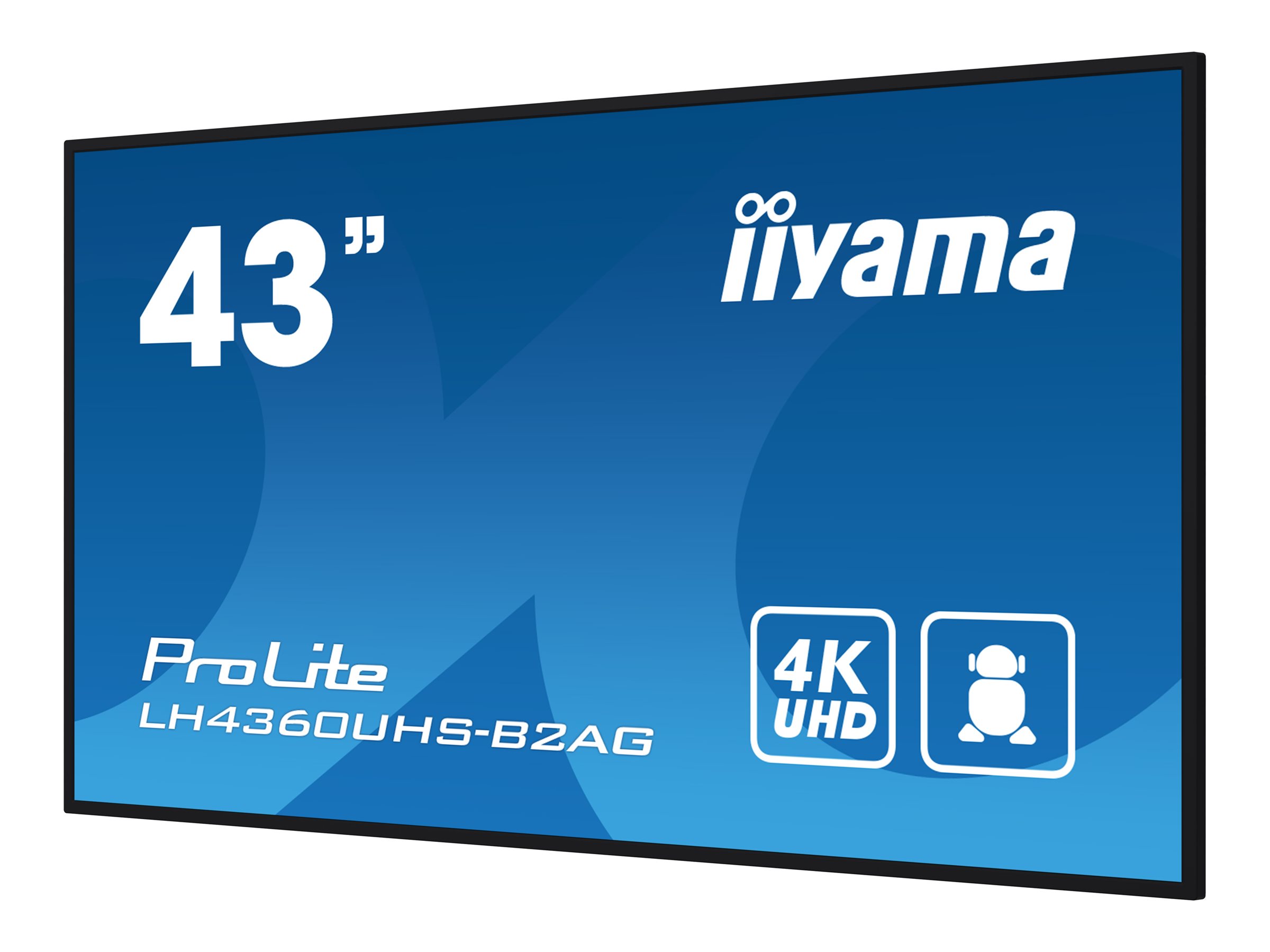IIYAMA LH4360UHSB2AG 109,22cm 43Zoll 3840x2160 UHD VA panel Haze 25perc 500cdm Landscape and Portrait Wallmount Included