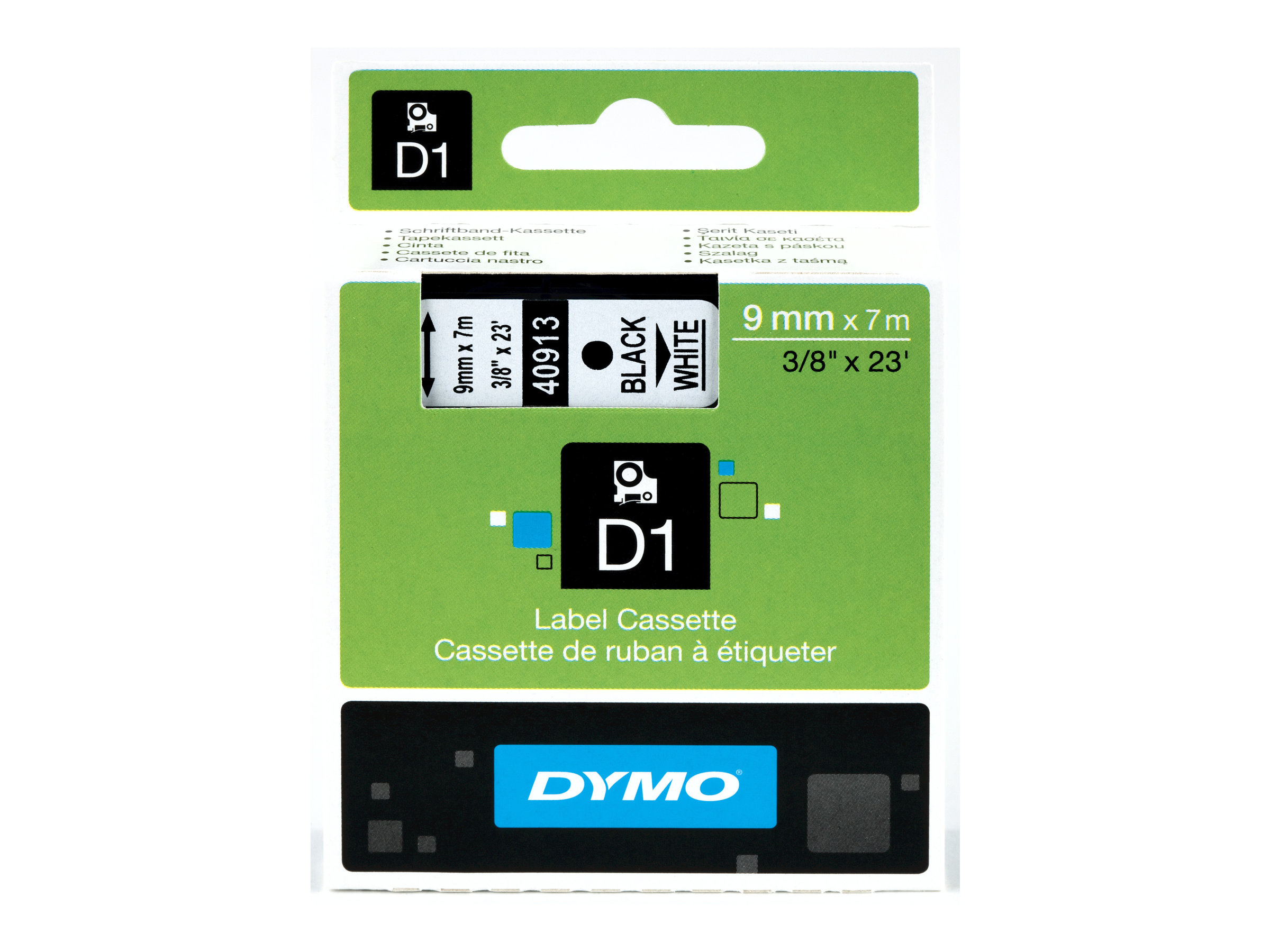 Dymo D1 9mm Schwarz auf Weiß