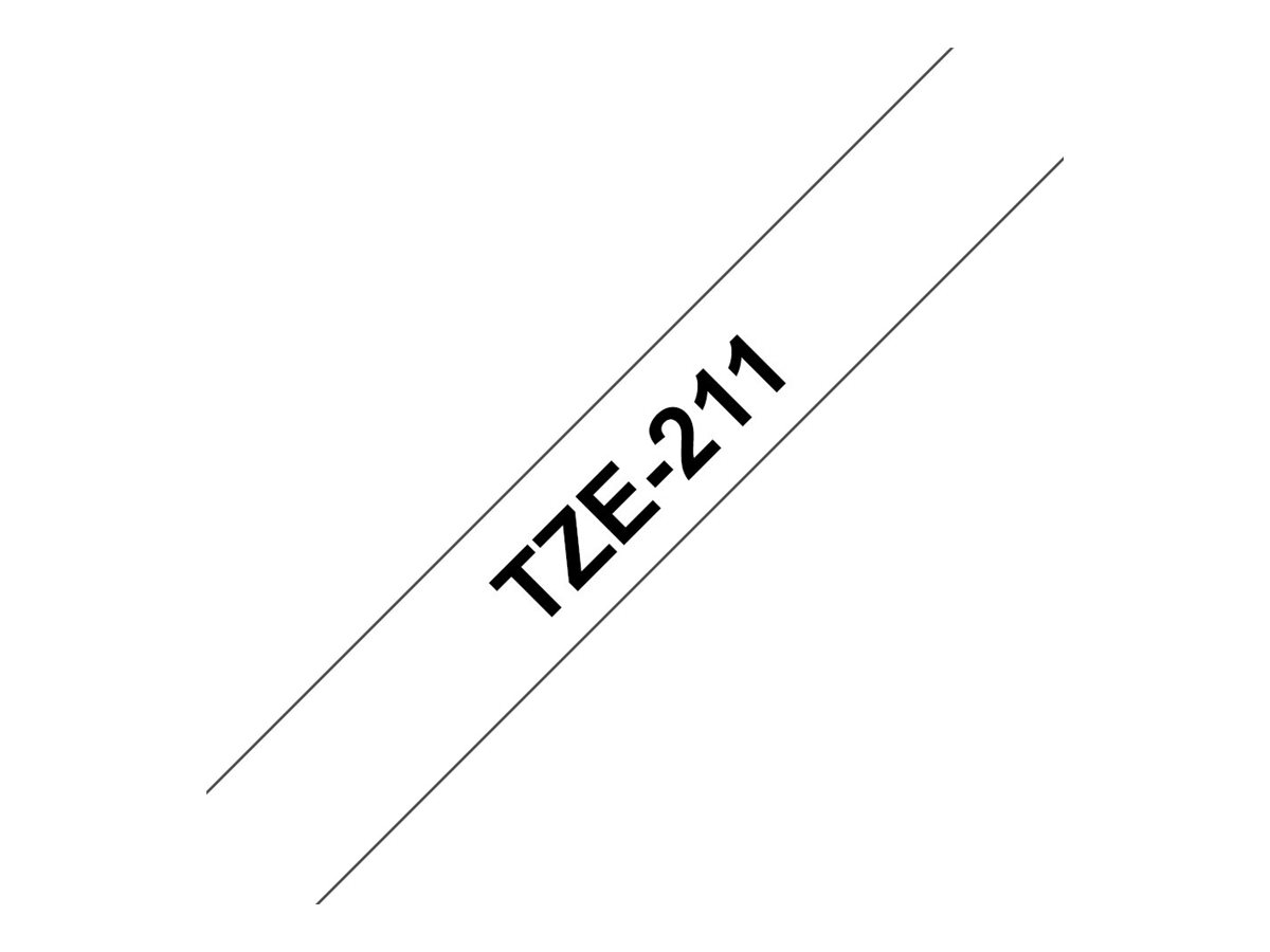 Brother TZe-211 Schriftband 6mm schwarz/weiß