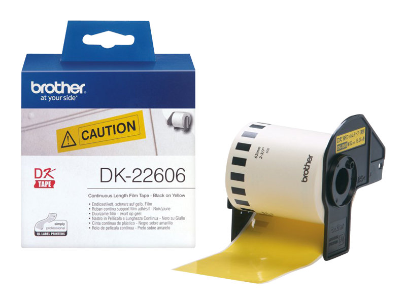 Brother DK-22606 Etikettenfolie Gelb 62mm x 15,2m