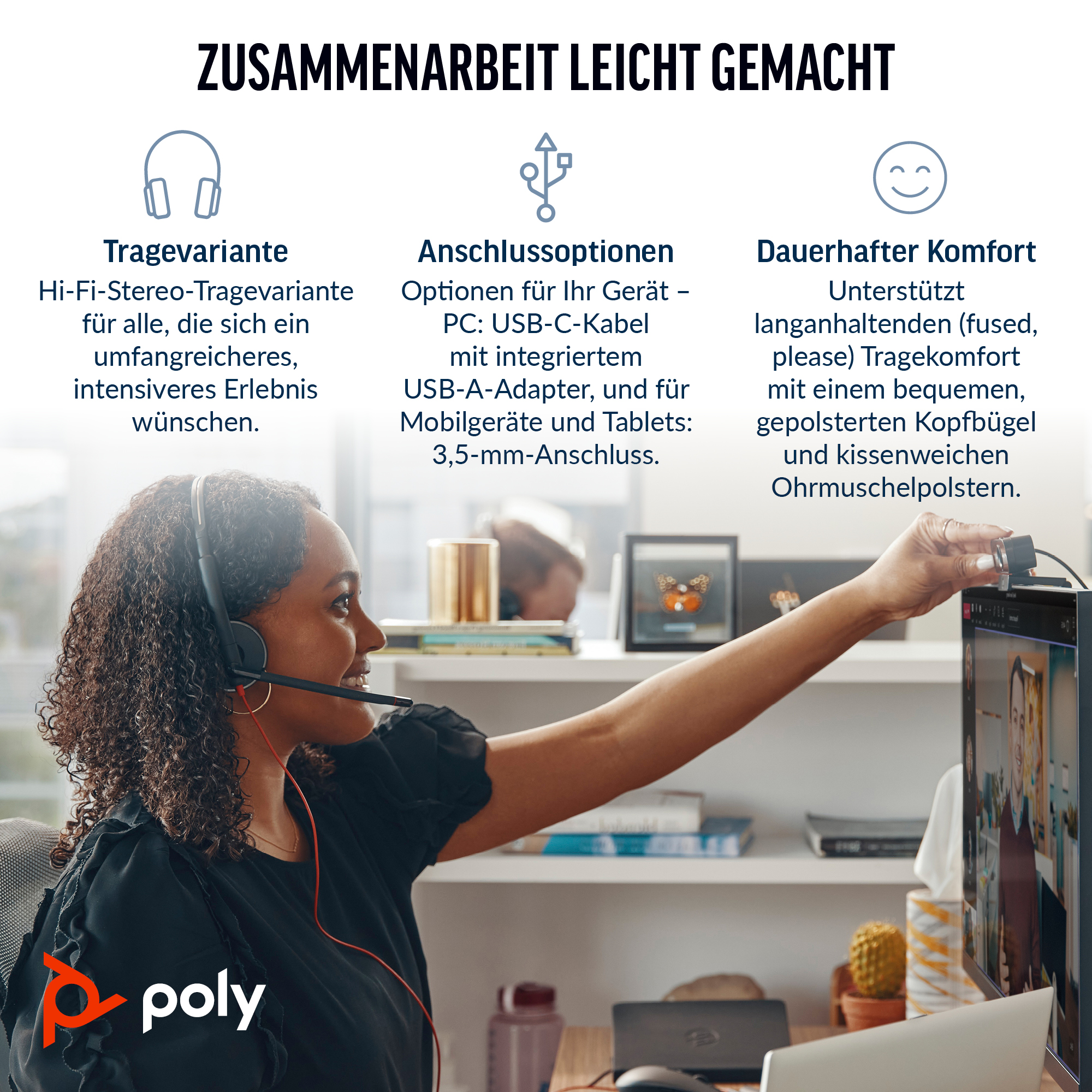 Poly Blackwire 3325M Headset Kabel