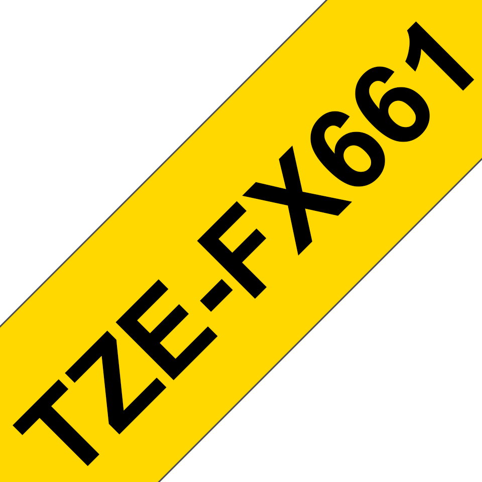 Brother TZe-FX661 Schriftband schwarz auf gelb
