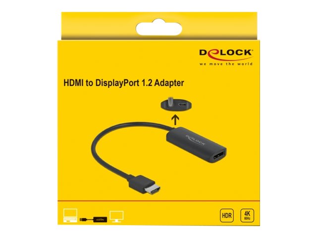 DELOCK Adapter HDMIA Stecker zu DisplayPort Buchse 4K 60Hz
