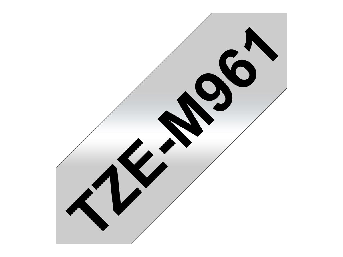 Brother TZe-M961 Schriftband Schwarz auf Silber 36mm x 8m
