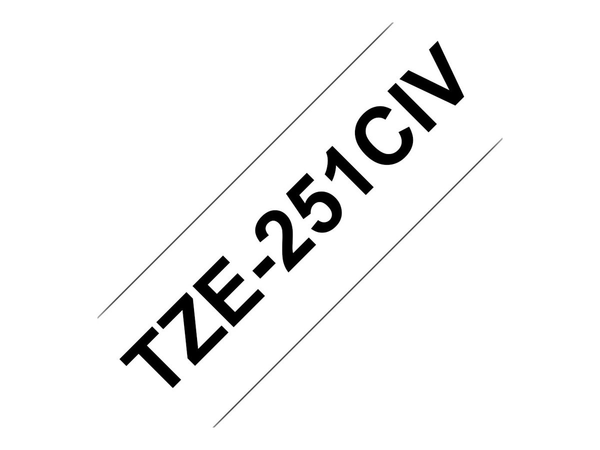 Brother TZe-251CIV Schriftbandkassette 24mm Schwarz auf Weiß
