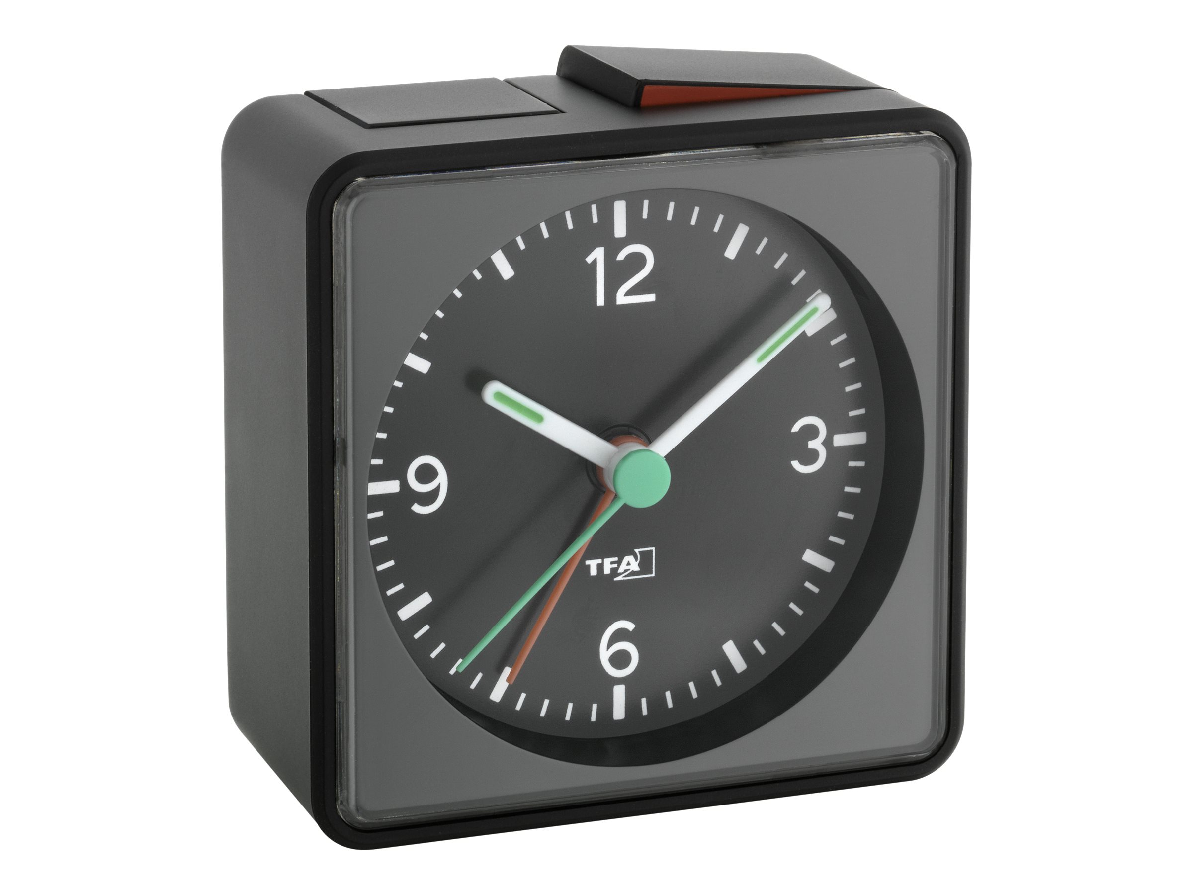 TFA Push Wecker Schwarz Quarz Schreibtisch