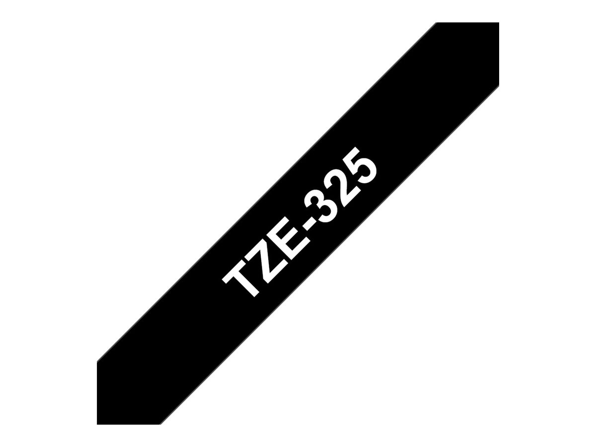 Brother TZe-325 Weiß auf Schwarz 9mm