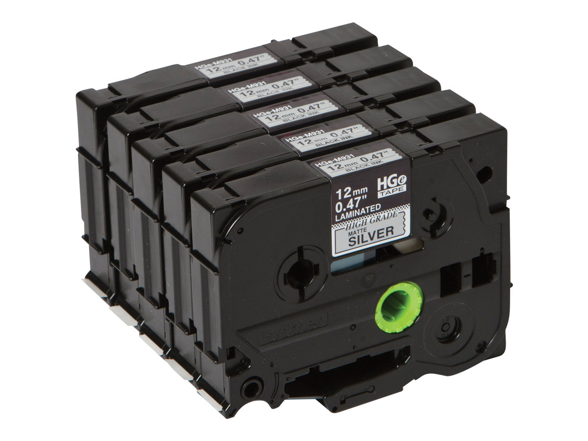 Brother HGE-M931V5 Schriftband schwarz auf silber