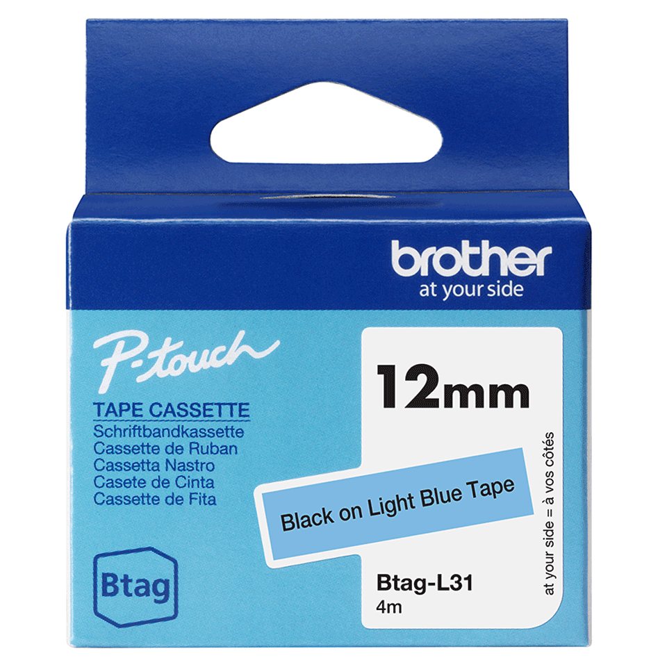 Brother BTAG-L31 Schwarz auf Hellblau