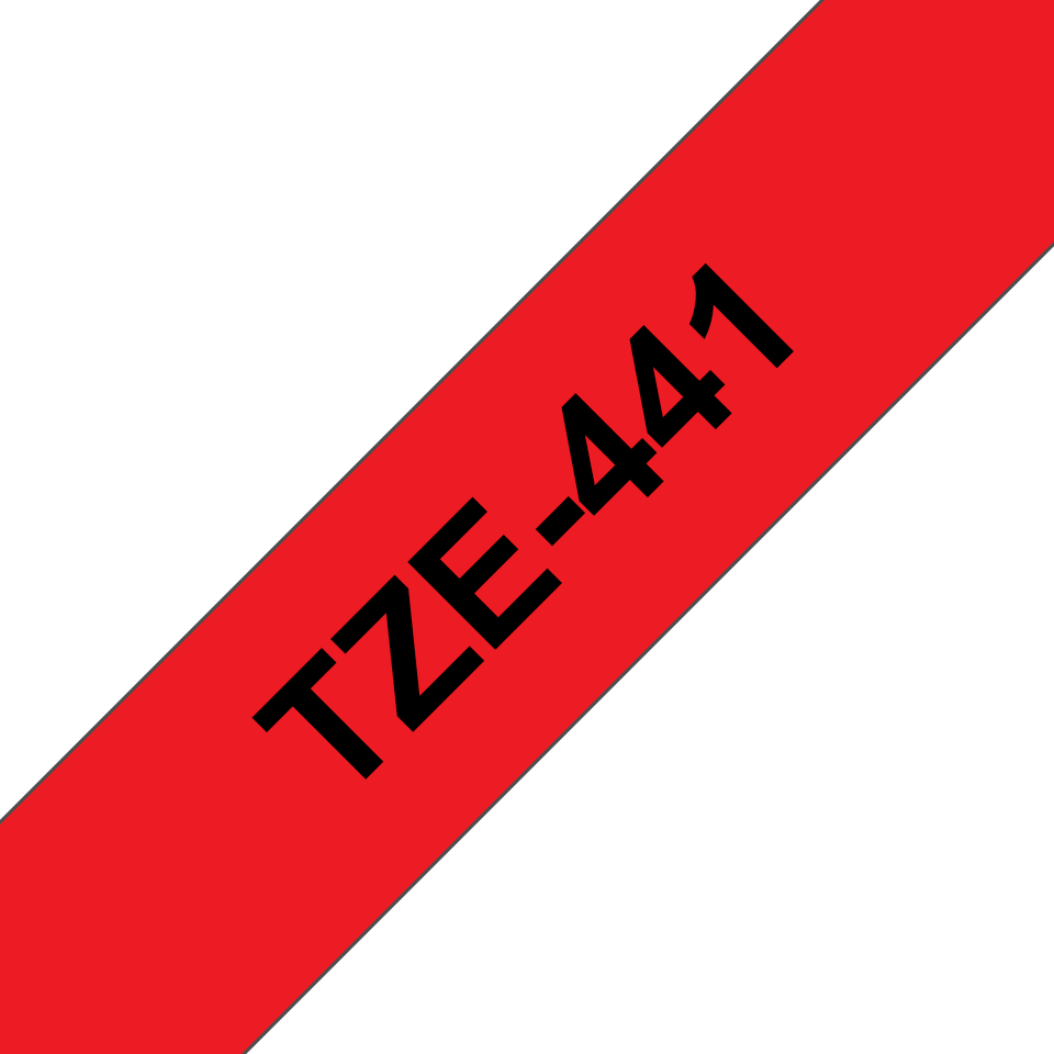 Brother TZe-441 18mm Schwarz auf Rot