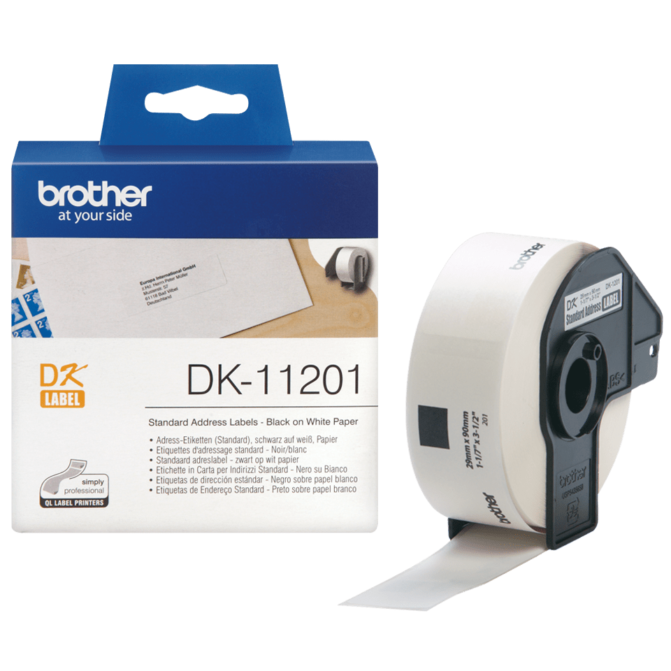 Brother DK-11201 Adressetiketten Schwarz-Weiß 29x90mm