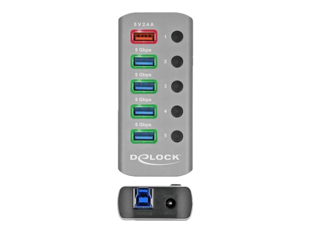 Delock Hub USB 3.2Gen1 Typ-A 4Port Schnellladeport Desktop