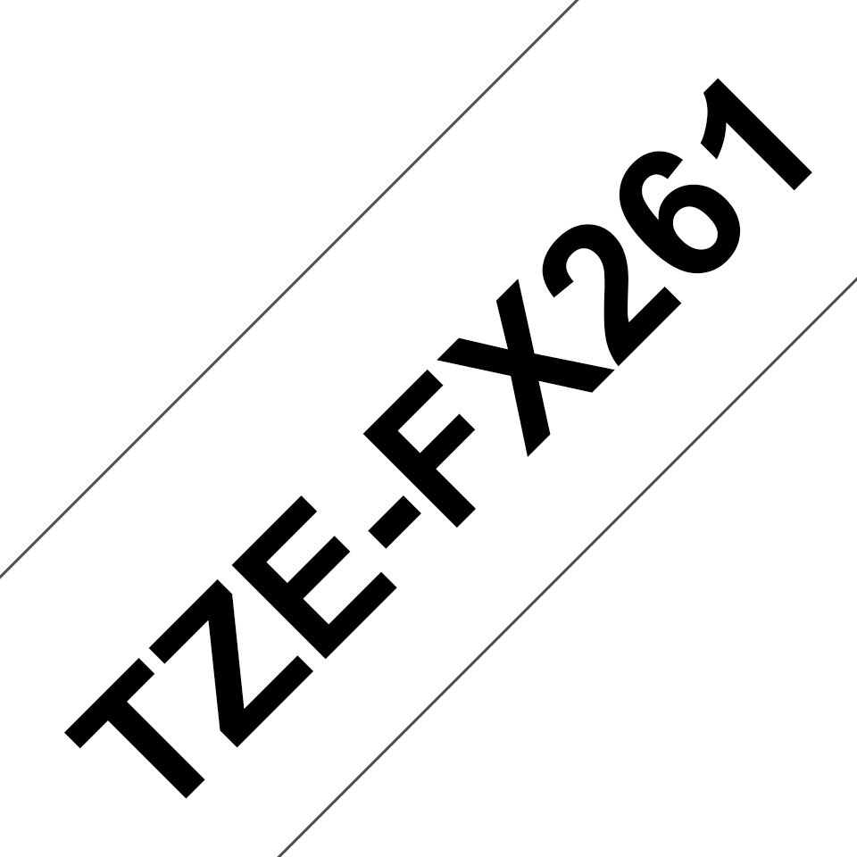 Brother TZe-FX261 Schriftband schwarz auf weiß