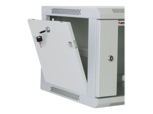 INTELLINET 48,3cm Wandverteiler 6HE 450mm tief HxBxT 370x 600 x 450 mm 19 Zoll vollstaendig montiert grau