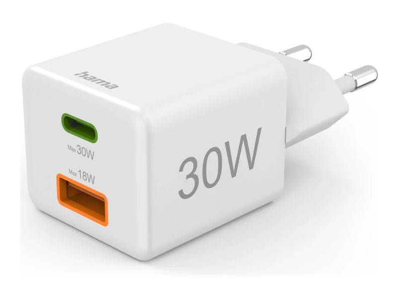 Hama Netzteil 30 Watt USB Typ A und USB-C