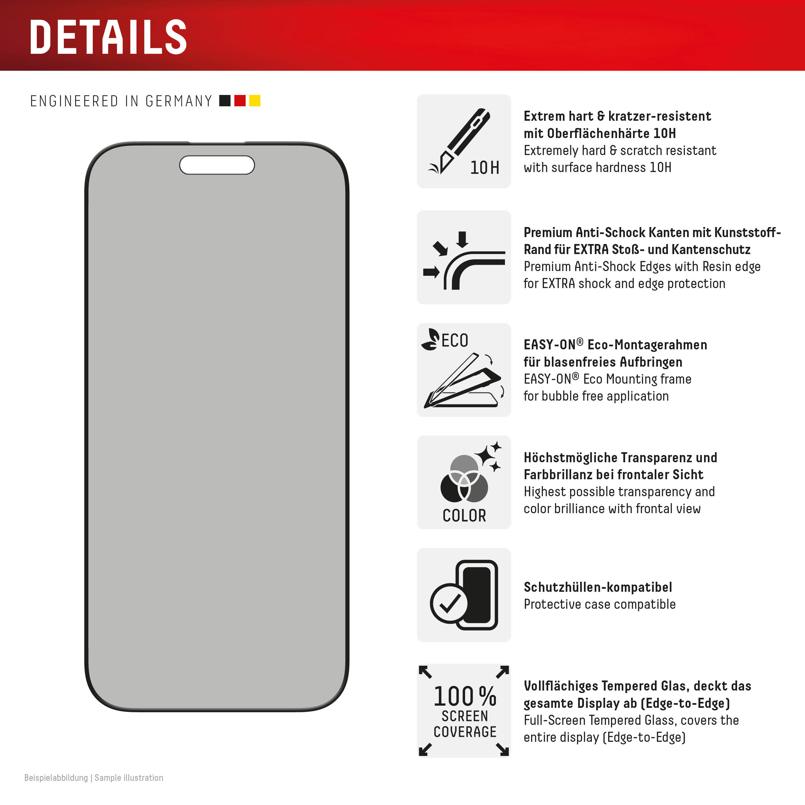 E.V.I. DISPLEX Privacy Glass iPhone 16 Pro