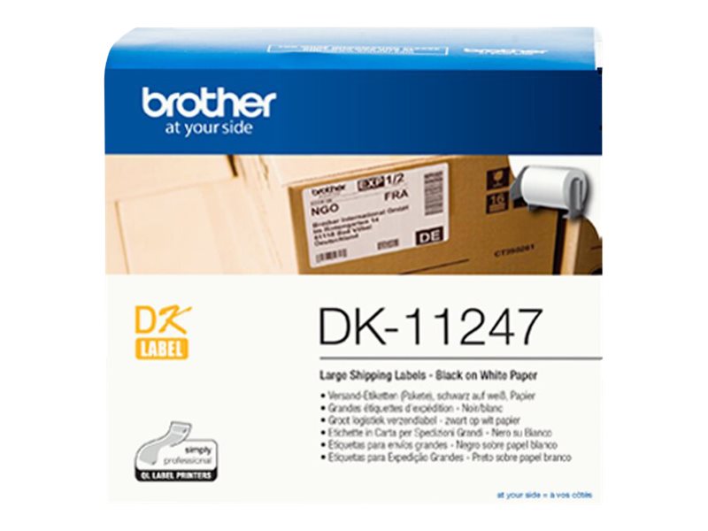 Brother DK-11247 Etiketten 103x164mm Schwarz auf Weiß