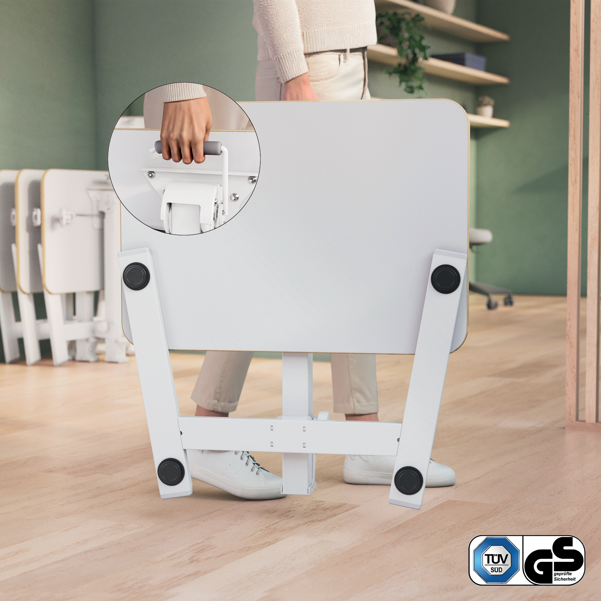 Esselte Leitz Ergo Compact höhenverstellbarer Schreibtisch weiß