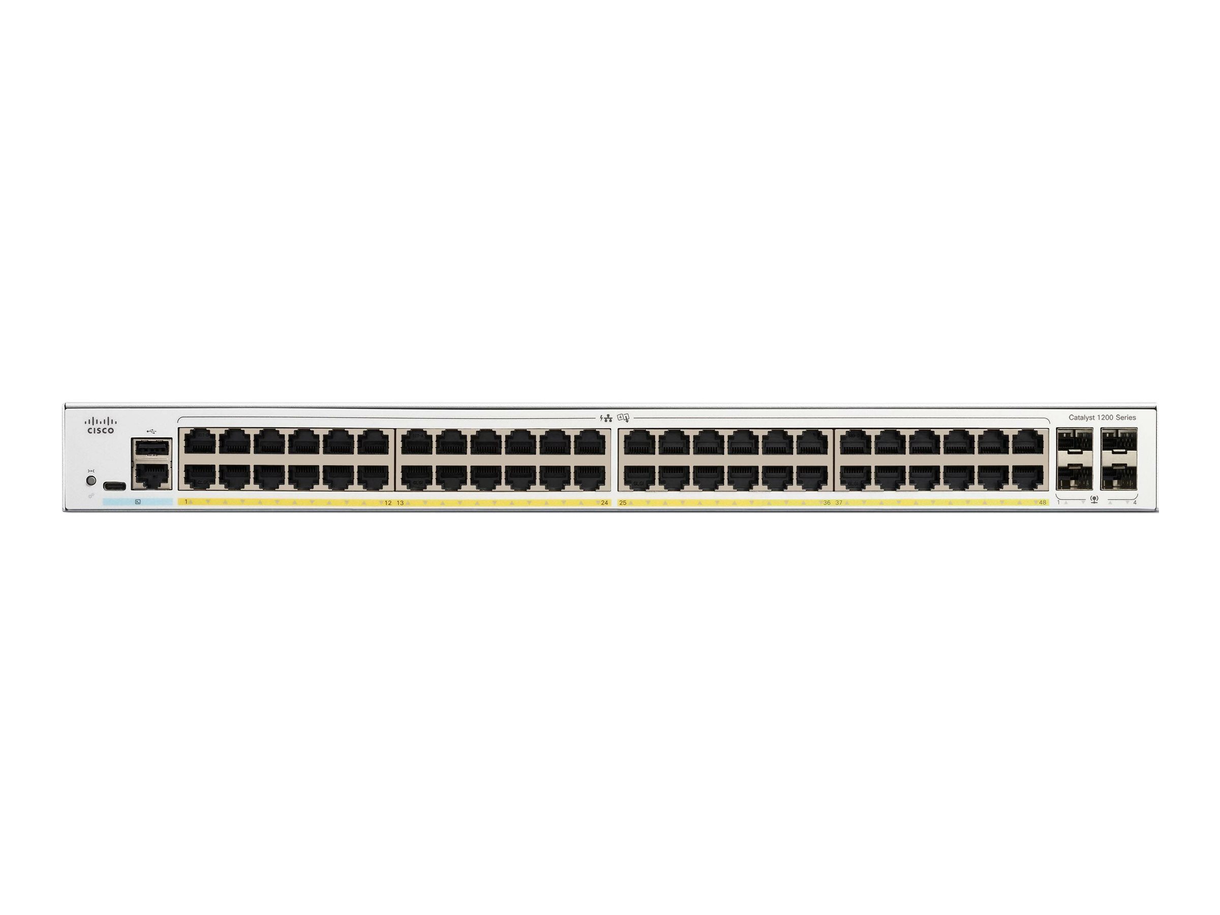 CISCO Catalyst 1200 48Port Switch PoE with 375W power budget 4 x 1G SFP Uplinks